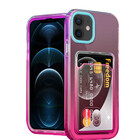 ShieldCase® ShieldCase iPhone 12 Hülle bunter Kartenhalter (Türkis/Pink)