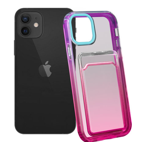ShieldCase® ShieldCase iPhone 12 Hülle bunter Kartenhalter (Türkis/Pink) ShieldCase® ShieldCase iPhone 12 Hülle bunter Kartenhalter (Türkis/Pink)