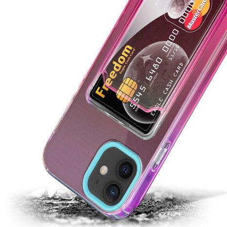 ShieldCase® ShieldCase iPhone 12 Hülle bunter Kartenhalter (Türkis/Pink) ShieldCase® ShieldCase iPhone 12 Hülle bunter Kartenhalter (Türkis/Pink)