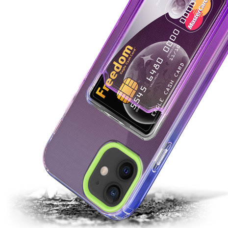 ShieldCase® ShieldCase iPhone 12 Hülle bunter Kartenhalter (Grün/Lila) ShieldCase® ShieldCase iPhone 12 Hülle bunter Kartenhalter (Grün/Lila)