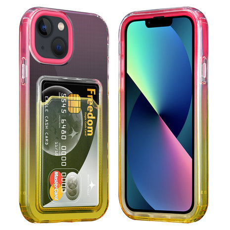 ShieldCase® ShieldCase iPhone 13 Hülle bunter Kartenhalter (Pink/Gelb) ShieldCase® ShieldCase iPhone 13 Hülle bunter Kartenhalter (Pink/Gelb)