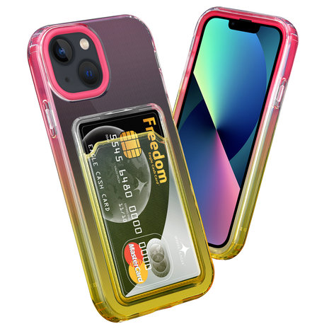 ShieldCase® ShieldCase iPhone 13 Hülle bunter Kartenhalter (Pink/Gelb) ShieldCase® ShieldCase iPhone 13 Hülle bunter Kartenhalter (Pink/Gelb)