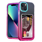 ShieldCase® ShieldCase iPhone 13 Hülle bunter Kartenhalter (Türkis/Pink)