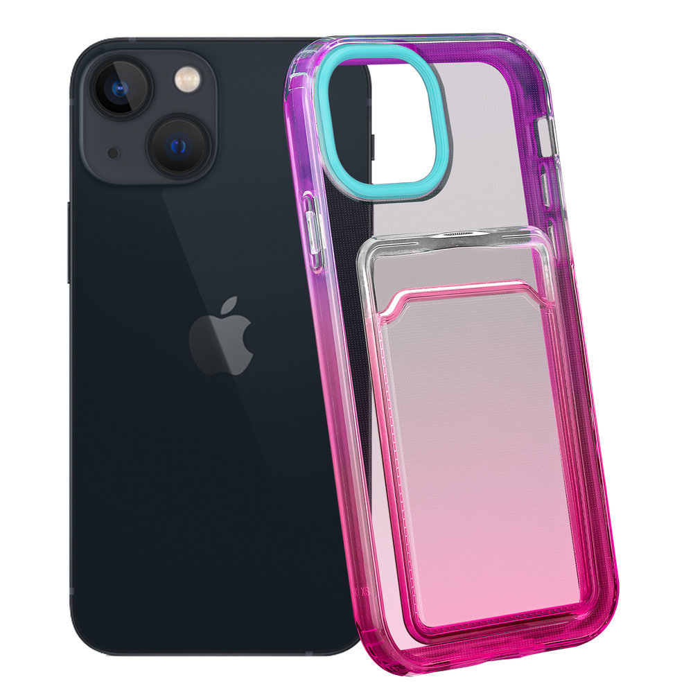 ShieldCase® ShieldCase iPhone 13 Hülle bunter Kartenhalter (Türkis/Pink) ShieldCase® ShieldCase iPhone 13 Hülle bunter Kartenhalter (Türkis/Pink)