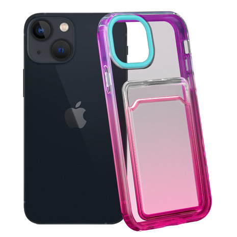 ShieldCase® ShieldCase iPhone 13 Hülle bunter Kartenhalter (Türkis/Pink) ShieldCase® ShieldCase iPhone 13 Hülle bunter Kartenhalter (Türkis/Pink)