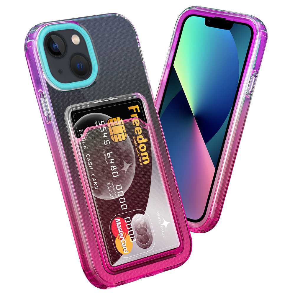 ShieldCase® ShieldCase iPhone 13 Hülle bunter Kartenhalter (Türkis/Pink) ShieldCase® ShieldCase iPhone 13 Hülle bunter Kartenhalter (Türkis/Pink)