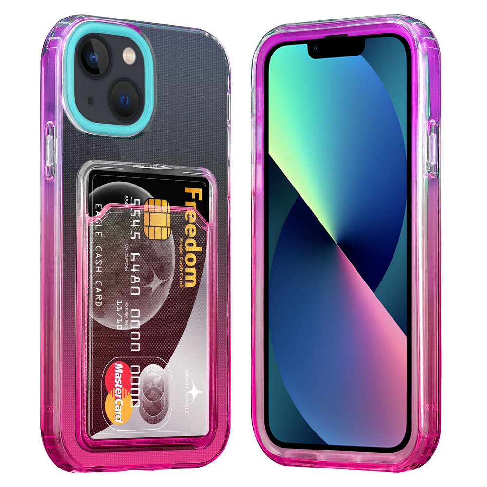ShieldCase® ShieldCase iPhone 13 Hülle bunter Kartenhalter (Türkis/Pink) ShieldCase® ShieldCase iPhone 13 Hülle bunter Kartenhalter (Türkis/Pink)