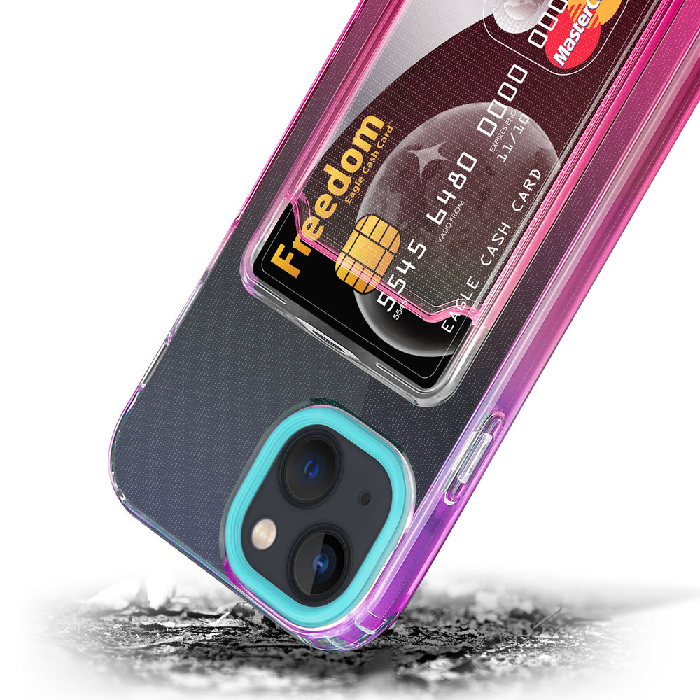 ShieldCase® ShieldCase iPhone 13 Hülle bunter Kartenhalter (Türkis/Pink) ShieldCase® ShieldCase iPhone 13 Hülle bunter Kartenhalter (Türkis/Pink)