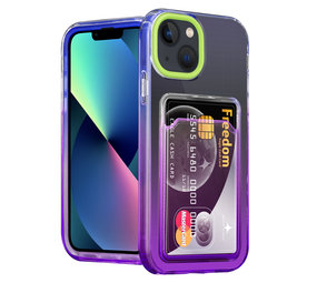 ShieldCase® iPhone 13 Hülle bunter Kartenhalter (Grün/Lila) ShieldCase® iPhone 13 Hülle bunter Kartenhalter (Grün/Lila)