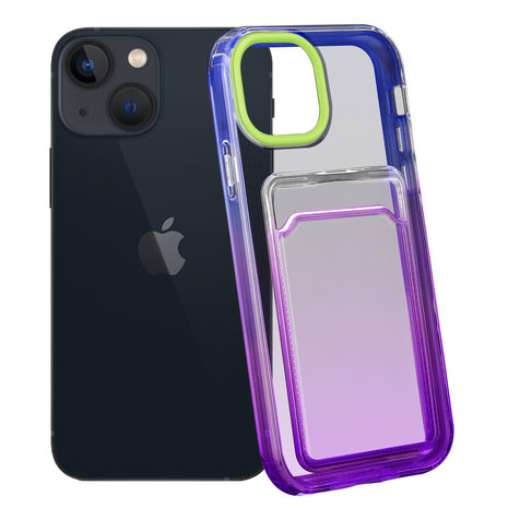ShieldCase® ShieldCase iPhone 13 Hülle bunter Kartenhalter (Grün/Lila) ShieldCase® ShieldCase iPhone 13 Hülle bunter Kartenhalter (Grün/Lila)