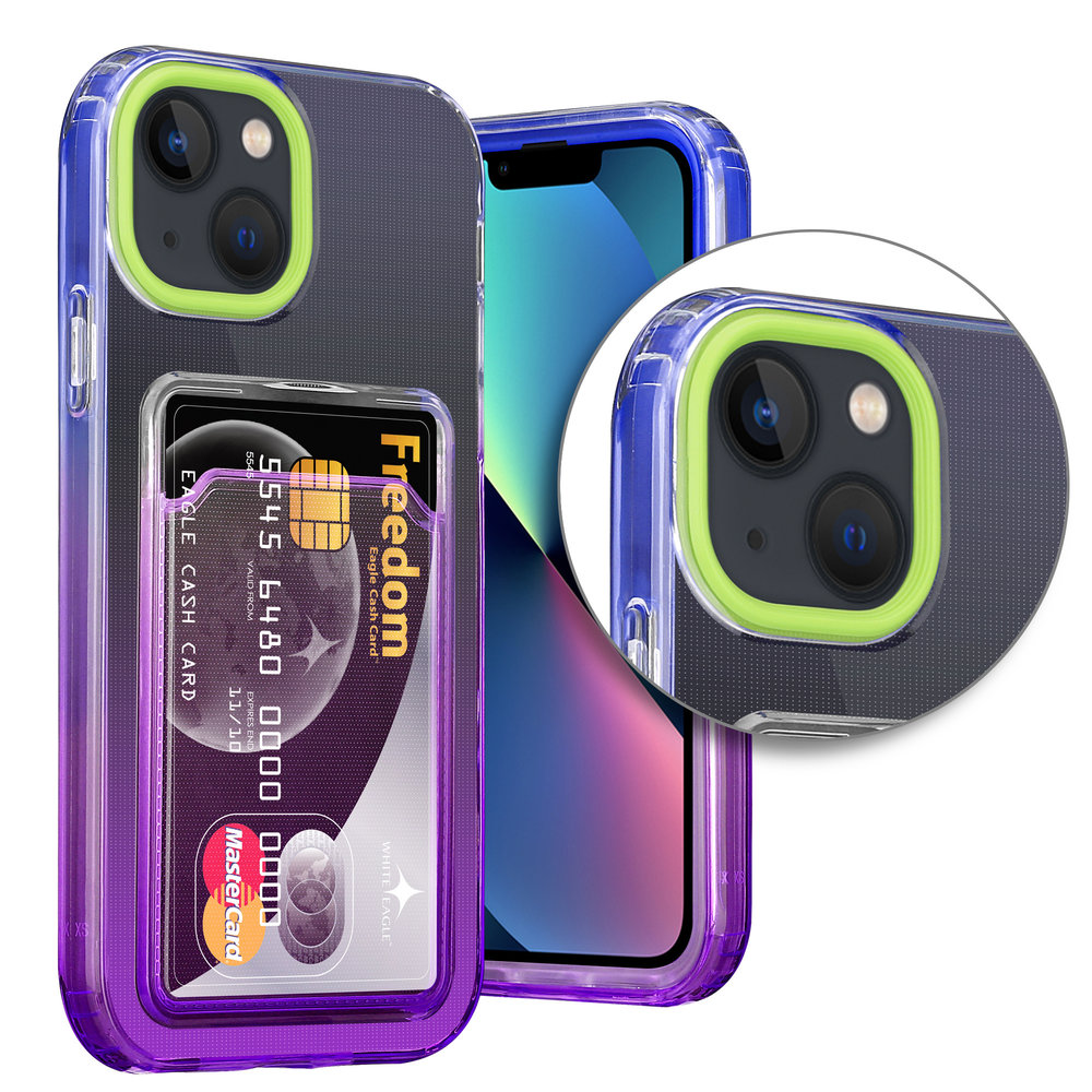 ShieldCase® ShieldCase iPhone 13 Hülle bunter Kartenhalter (Grün/Lila) ShieldCase® ShieldCase iPhone 13 Hülle bunter Kartenhalter (Grün/Lila)