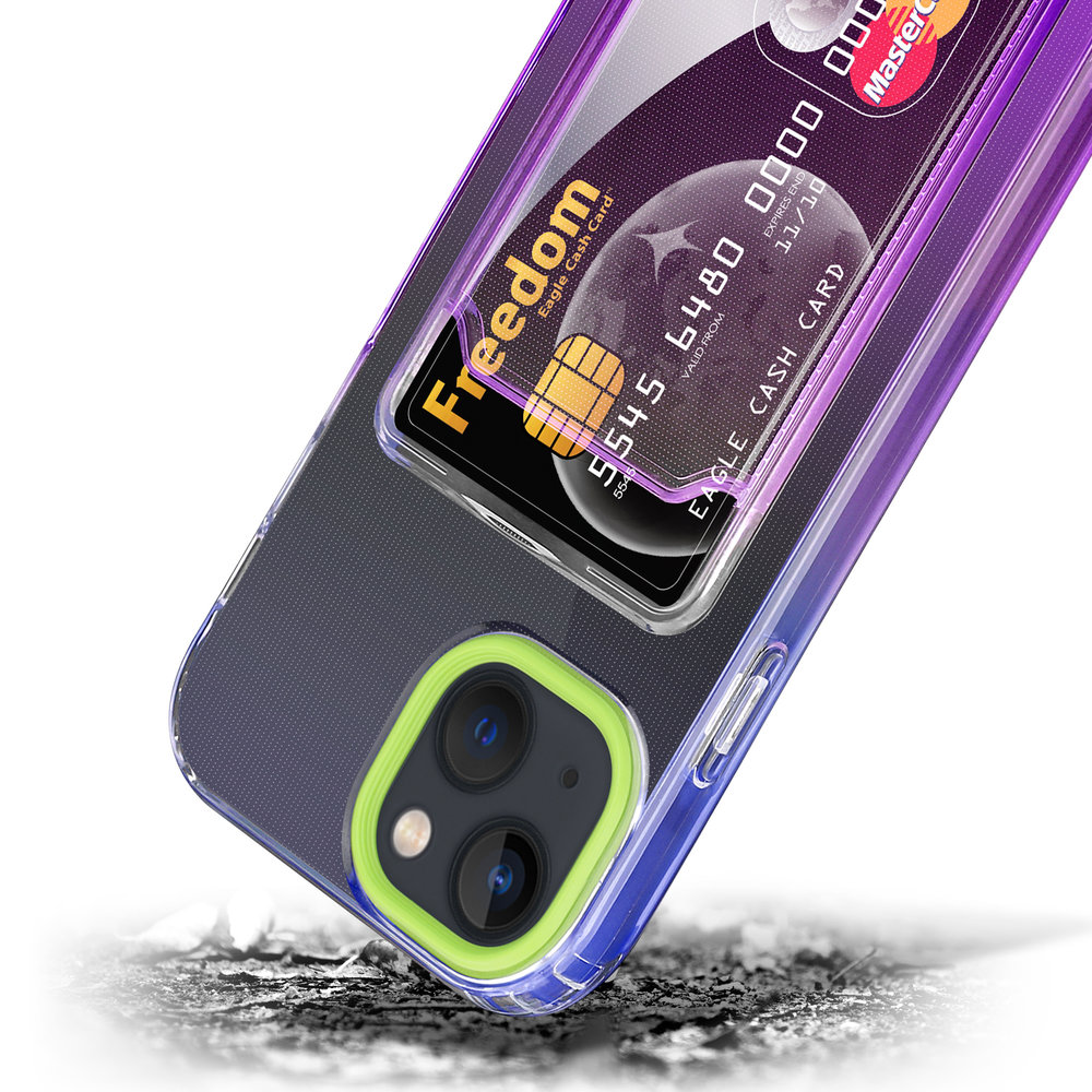 ShieldCase® ShieldCase iPhone 13 Hülle bunter Kartenhalter (Grün/Lila) ShieldCase® ShieldCase iPhone 13 Hülle bunter Kartenhalter (Grün/Lila)