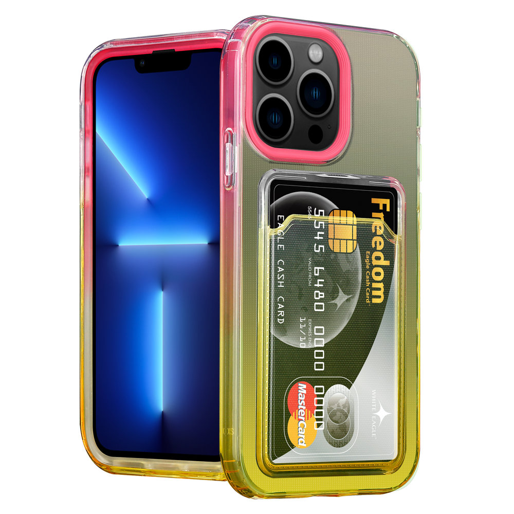 ShieldCase® ShieldCase iPhone 13 Pro Hülle bunter Kartenhalter (Pink/Gelb) ShieldCase® ShieldCase iPhone 13 Pro Hülle bunter Kartenhalter (Pink/Gelb)