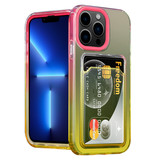 ShieldCase® iPhone 13 Pro Hülle bunter Kartenhalter (Pink/Gelb)