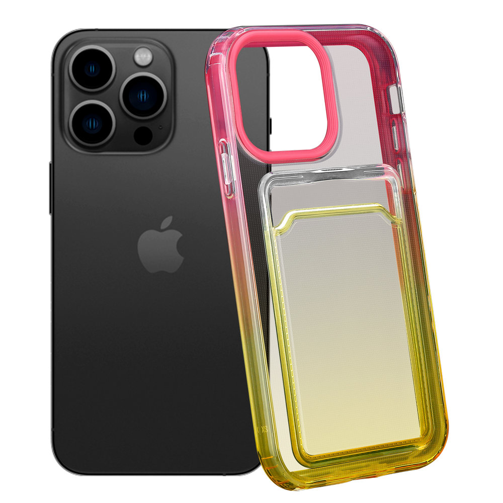 ShieldCase® ShieldCase iPhone 13 Pro Hülle bunter Kartenhalter (Pink/Gelb) ShieldCase® ShieldCase iPhone 13 Pro Hülle bunter Kartenhalter (Pink/Gelb)