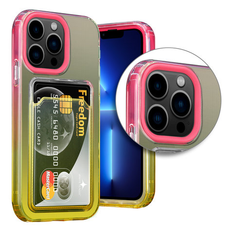 ShieldCase® ShieldCase iPhone 13 Pro Hülle bunter Kartenhalter (Pink/Gelb) ShieldCase® ShieldCase iPhone 13 Pro Hülle bunter Kartenhalter (Pink/Gelb)