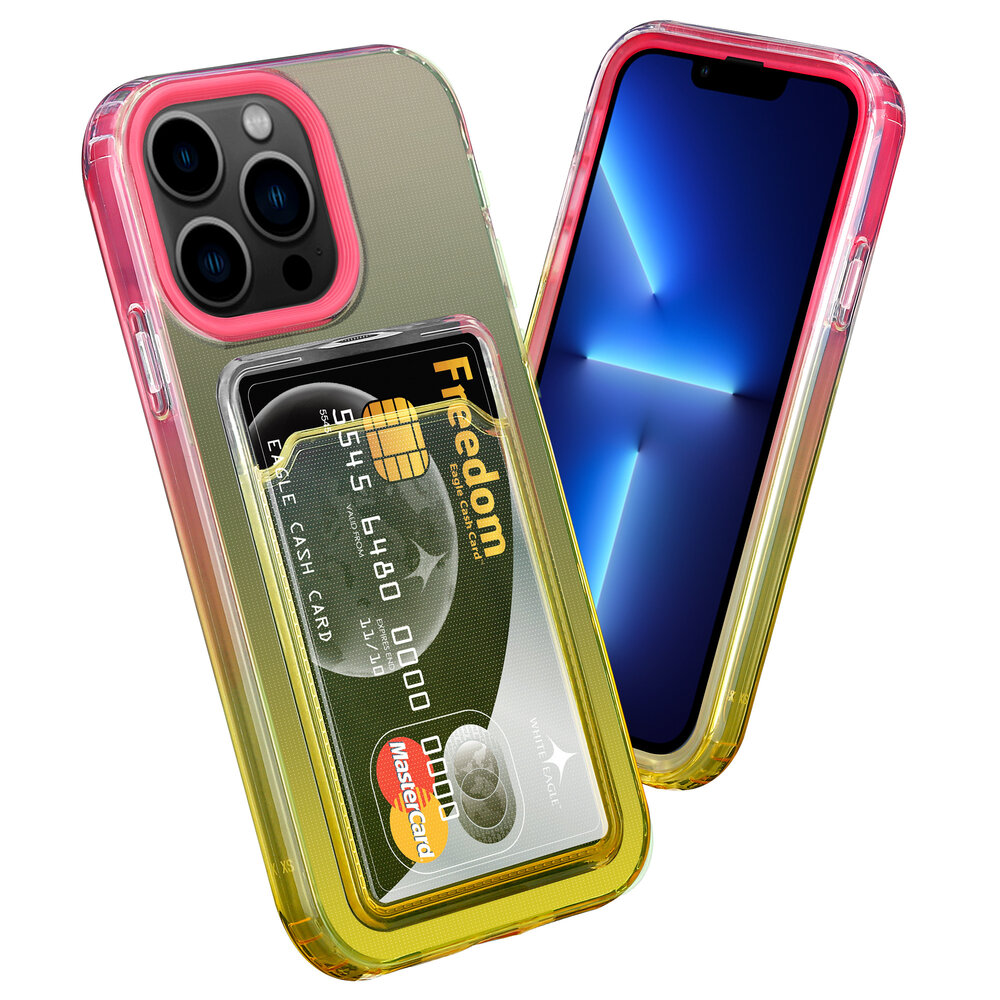 ShieldCase® ShieldCase iPhone 13 Pro Hülle bunter Kartenhalter (Pink/Gelb) ShieldCase® ShieldCase iPhone 13 Pro Hülle bunter Kartenhalter (Pink/Gelb)