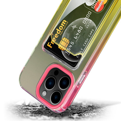 ShieldCase® ShieldCase iPhone 13 Pro Hülle bunter Kartenhalter (Pink/Gelb) ShieldCase® ShieldCase iPhone 13 Pro Hülle bunter Kartenhalter (Pink/Gelb)