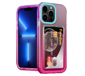 ShieldCase® iPhone 13 Pro Hülle bunter Kartenhalter (Türkis/Pink) ShieldCase® iPhone 13 Pro Hülle bunter Kartenhalter (Türkis/Pink)