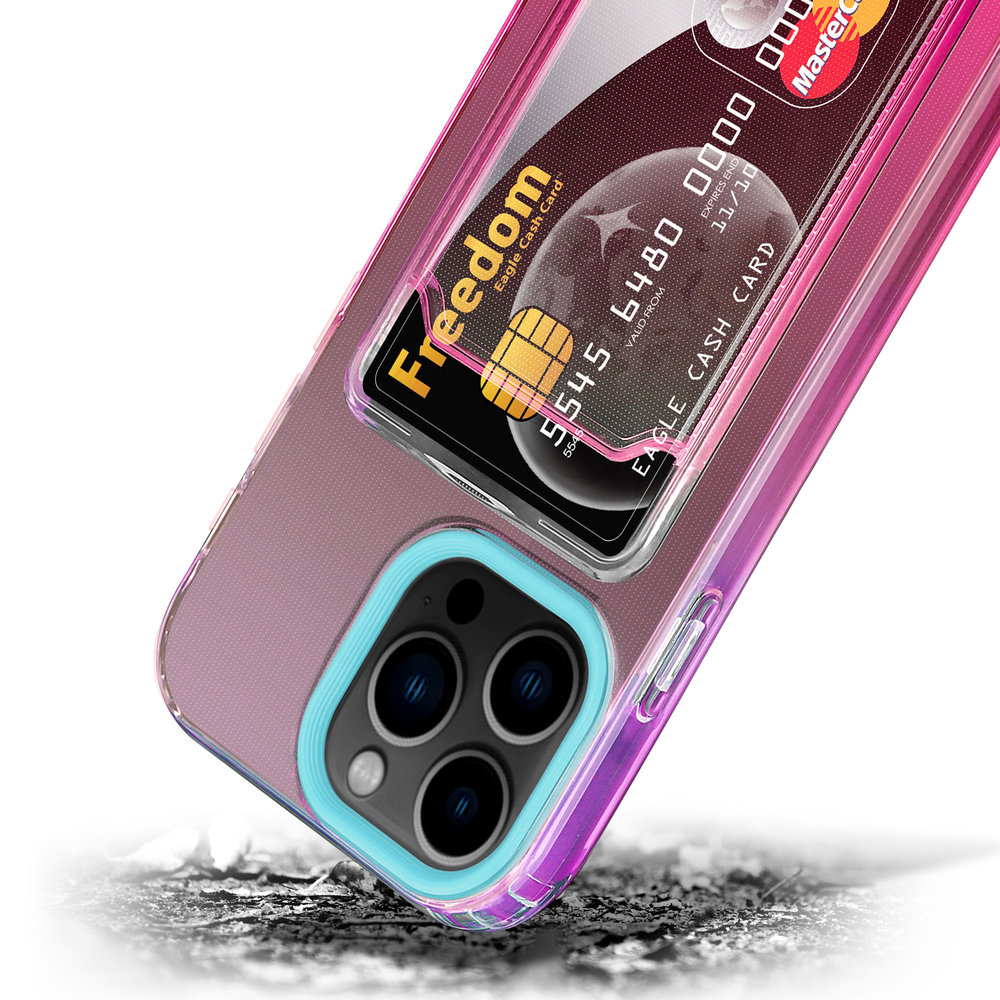 ShieldCase® ShieldCase iPhone 13 Pro Hülle bunter Kartenhalter (Türkis/Pink) ShieldCase® ShieldCase iPhone 13 Pro Hülle bunter Kartenhalter (Türkis/Pink)