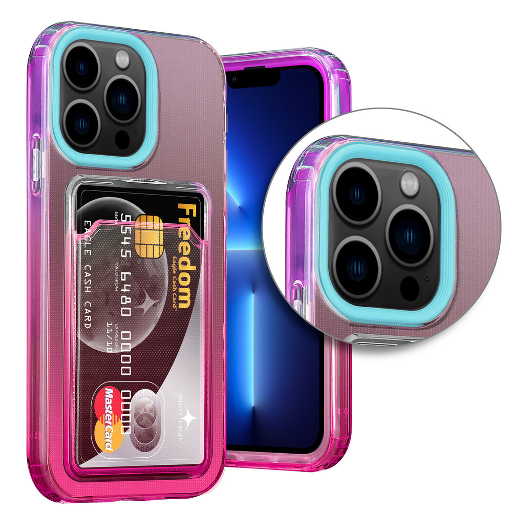 ShieldCase® ShieldCase iPhone 13 Pro Hülle bunter Kartenhalter (Türkis/Pink) ShieldCase® ShieldCase iPhone 13 Pro Hülle bunter Kartenhalter (Türkis/Pink)
