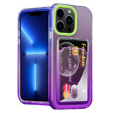 ShieldCase® iPhone 13 Pro Hülle bunter Kartenhalter (Grün/Lila)
