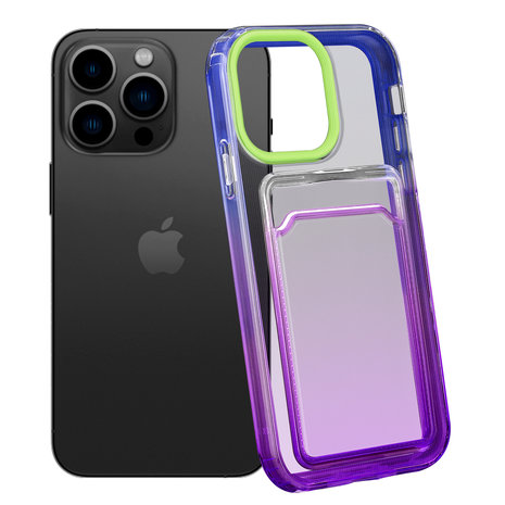 ShieldCase® ShieldCase iPhone 13 Pro Hülle bunter Kartenhalter (Grün/Lila) ShieldCase® ShieldCase iPhone 13 Pro Hülle bunter Kartenhalter (Grün/Lila)