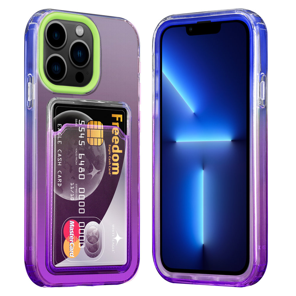 ShieldCase® ShieldCase iPhone 13 Pro Hülle bunter Kartenhalter (Grün/Lila) ShieldCase® ShieldCase iPhone 13 Pro Hülle bunter Kartenhalter (Grün/Lila)