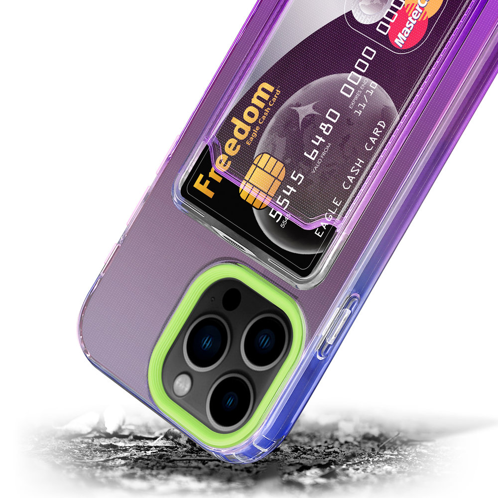 ShieldCase® ShieldCase iPhone 13 Pro Hülle bunter Kartenhalter (Grün/Lila) ShieldCase® ShieldCase iPhone 13 Pro Hülle bunter Kartenhalter (Grün/Lila)