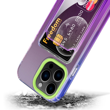 ShieldCase® ShieldCase iPhone 13 Pro Hülle bunter Kartenhalter (Grün/Lila) ShieldCase® ShieldCase iPhone 13 Pro Hülle bunter Kartenhalter (Grün/Lila)