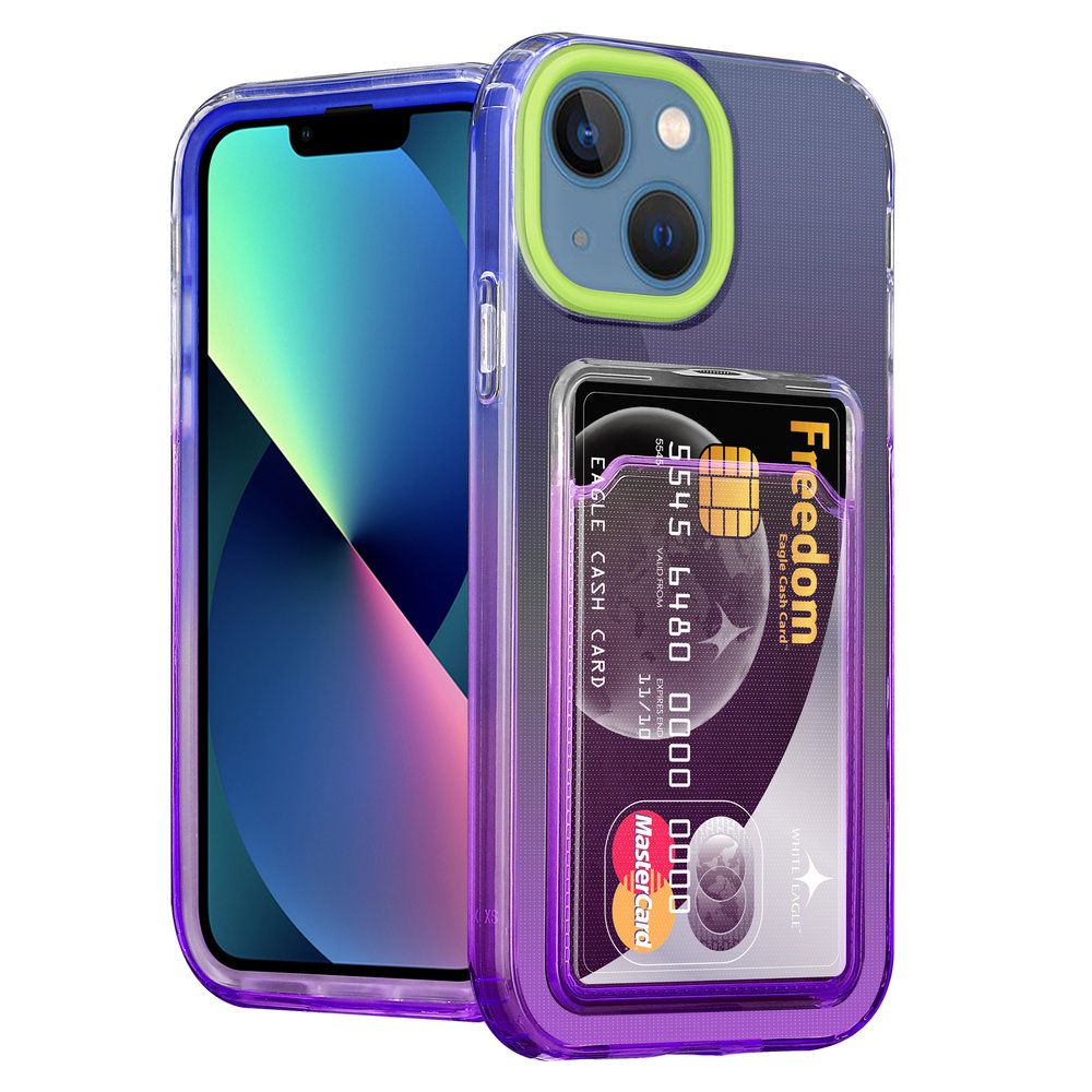 ShieldCase® ShieldCase iPhone 13 Mini Hülle bunter Kartenhalter (Grün/Lila) ShieldCase® ShieldCase iPhone 13 Mini Hülle bunter Kartenhalter (Grün/Lila)