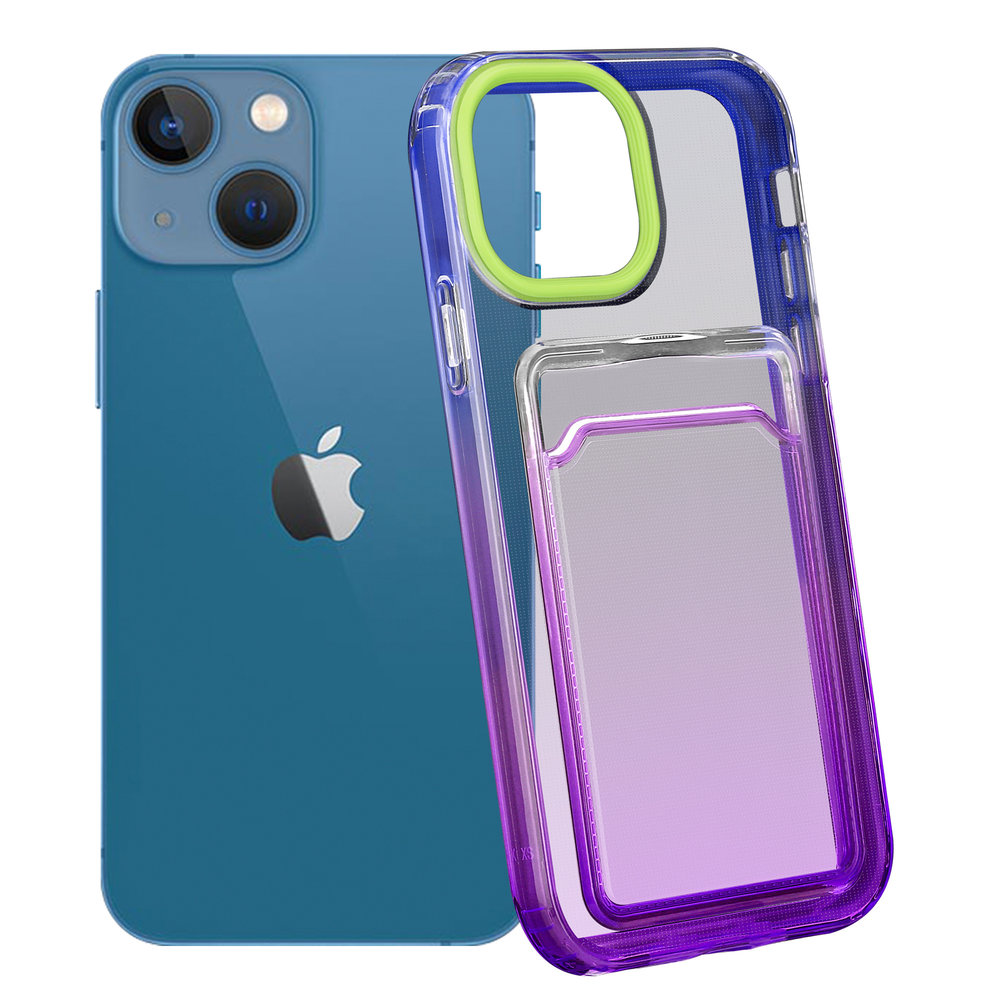ShieldCase® ShieldCase iPhone 13 Mini Hülle bunter Kartenhalter (Grün/Lila) ShieldCase® ShieldCase iPhone 13 Mini Hülle bunter Kartenhalter (Grün/Lila)