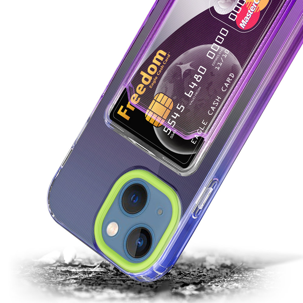 ShieldCase® ShieldCase iPhone 13 Mini Hülle bunter Kartenhalter (Grün/Lila) ShieldCase® ShieldCase iPhone 13 Mini Hülle bunter Kartenhalter (Grün/Lila)