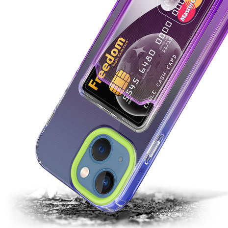 ShieldCase® ShieldCase iPhone 13 Mini Hülle bunter Kartenhalter (Grün/Lila) ShieldCase® ShieldCase iPhone 13 Mini Hülle bunter Kartenhalter (Grün/Lila)