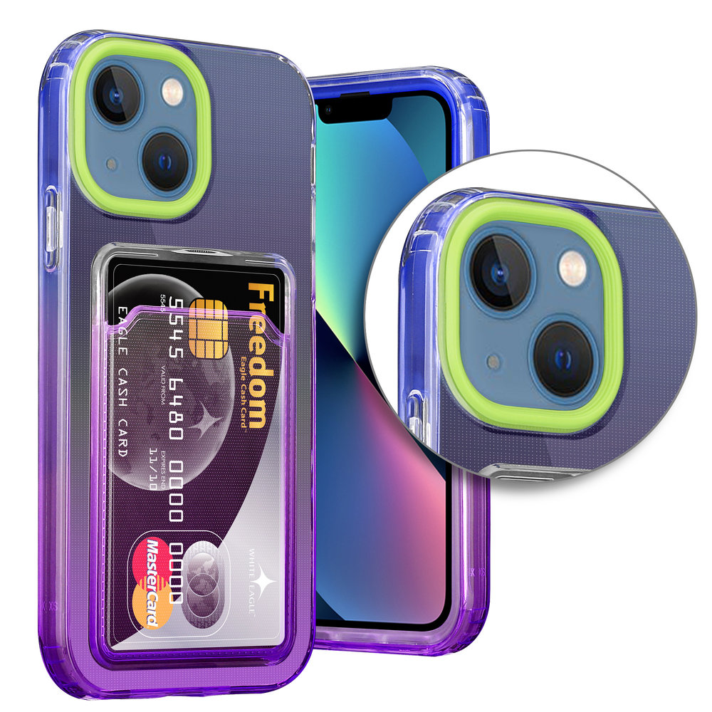 ShieldCase® ShieldCase iPhone 13 Mini Hülle bunter Kartenhalter (Grün/Lila) ShieldCase® ShieldCase iPhone 13 Mini Hülle bunter Kartenhalter (Grün/Lila)