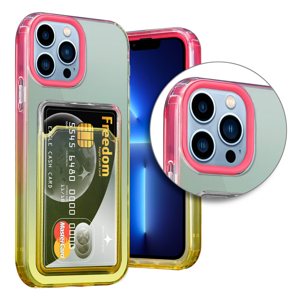 ShieldCase® ShieldCase iPhone 13 Pro Max Hülle bunter Kartenhalter (Pink/Gelb) ShieldCase® ShieldCase iPhone 13 Pro Max Hülle bunter Kartenhalter (Pink/Gelb)