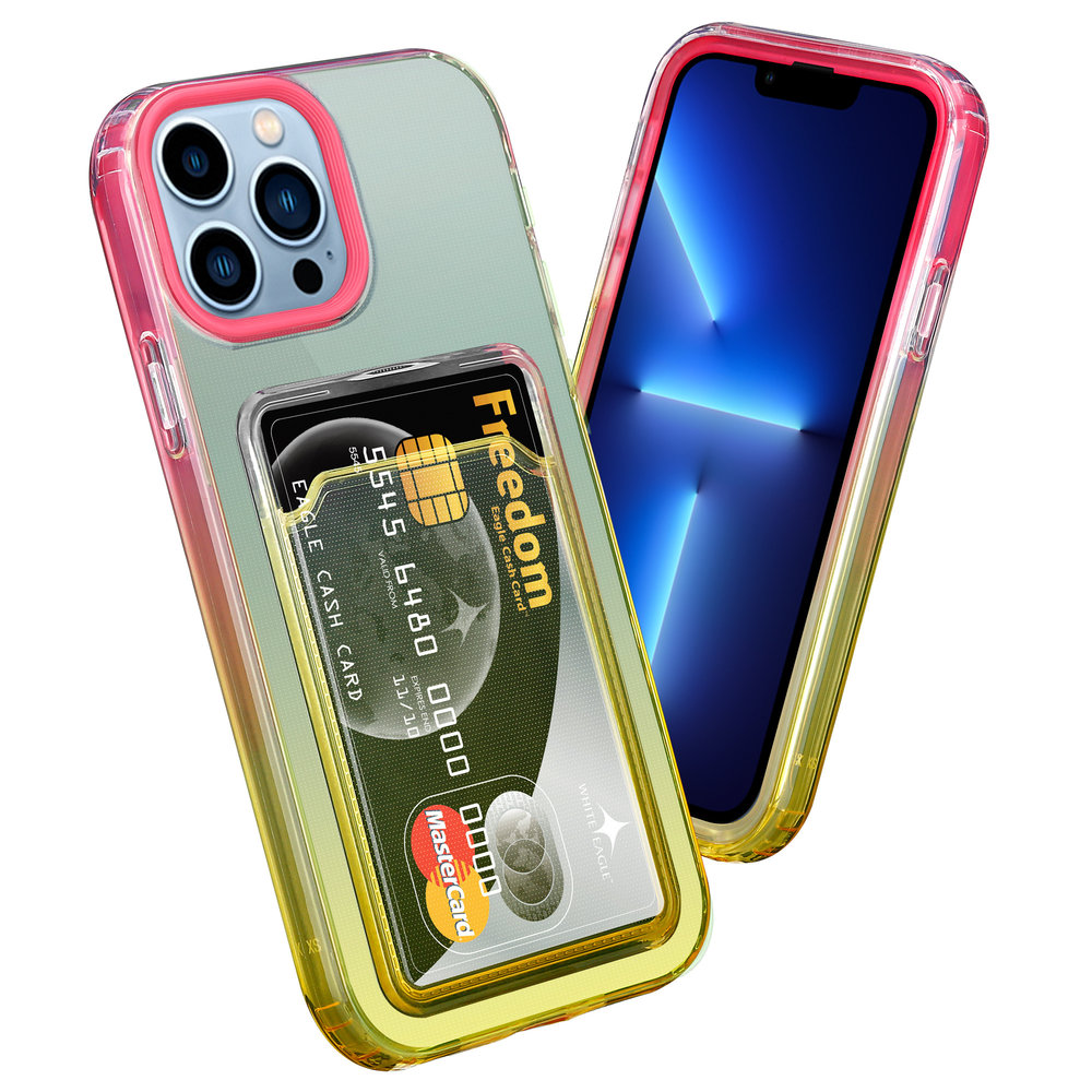 ShieldCase® ShieldCase iPhone 13 Pro Max Hülle bunter Kartenhalter (Pink/Gelb) ShieldCase® ShieldCase iPhone 13 Pro Max Hülle bunter Kartenhalter (Pink/Gelb)