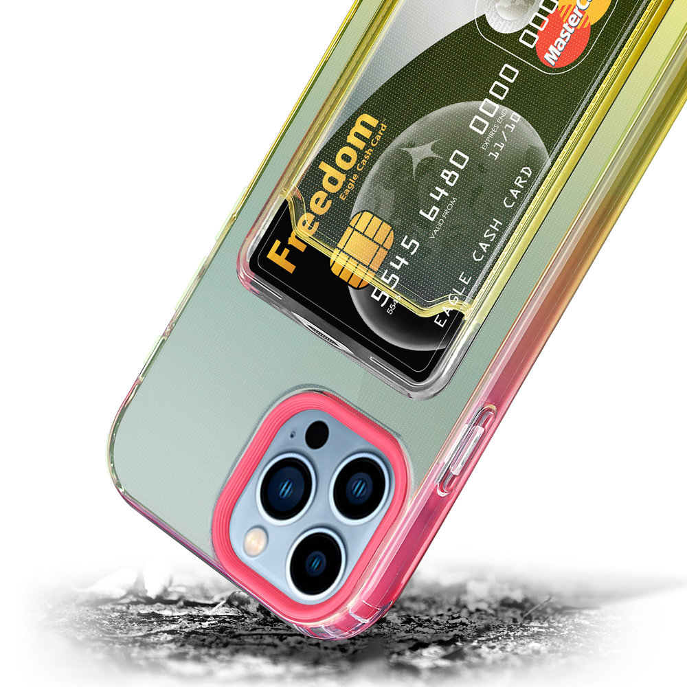 ShieldCase® ShieldCase iPhone 13 Pro Max Hülle bunter Kartenhalter (Pink/Gelb) ShieldCase® ShieldCase iPhone 13 Pro Max Hülle bunter Kartenhalter (Pink/Gelb)