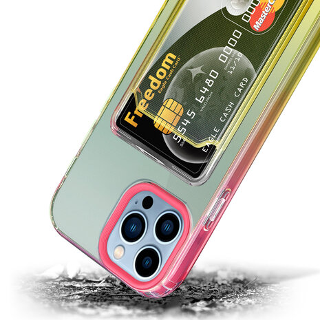 ShieldCase® ShieldCase iPhone 13 Pro Max Hülle bunter Kartenhalter (Pink/Gelb) ShieldCase® ShieldCase iPhone 13 Pro Max Hülle bunter Kartenhalter (Pink/Gelb)