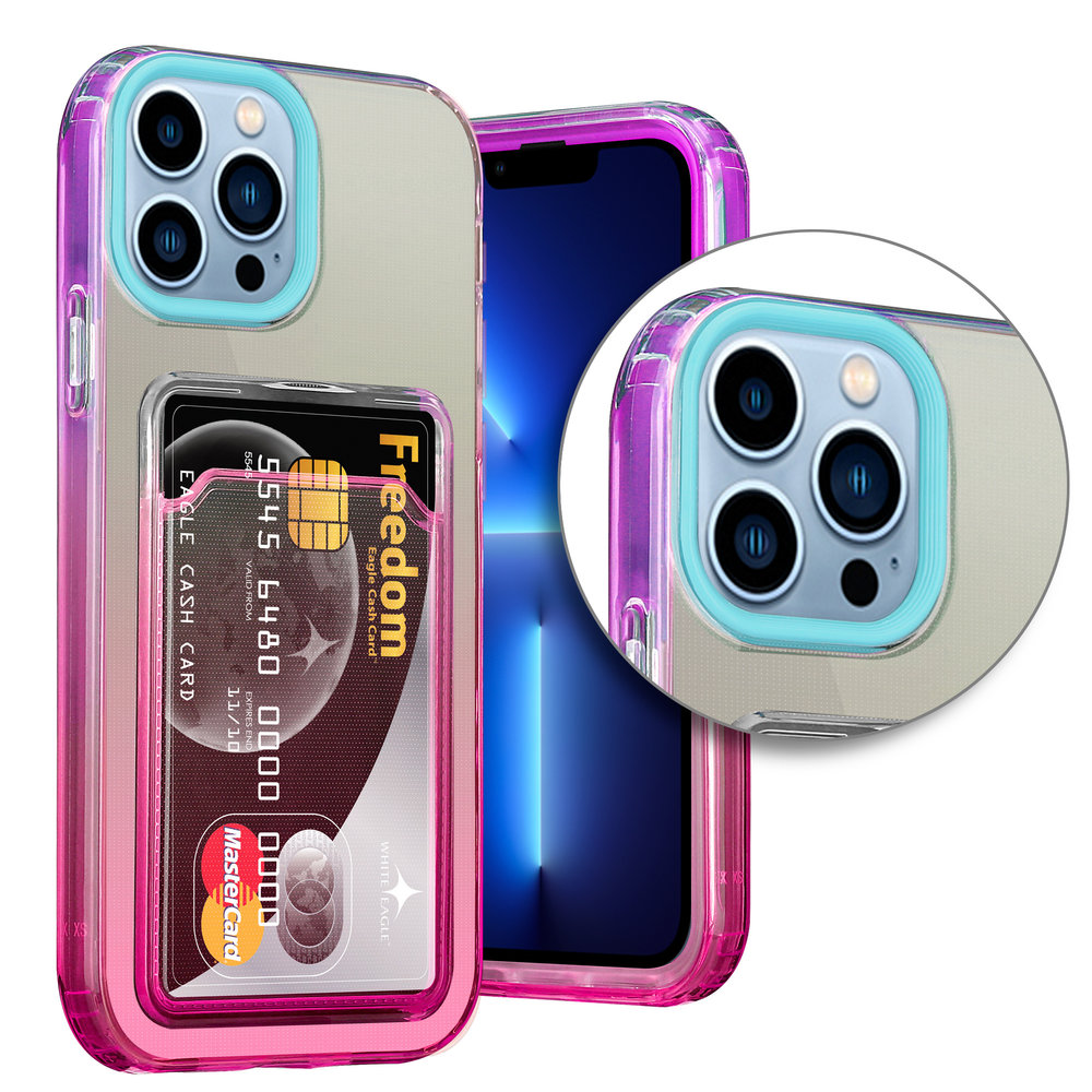 ShieldCase® ShieldCase iPhone 13 Pro Max Hülle bunter Kartenhalter (Türkis/Pink) ShieldCase® ShieldCase iPhone 13 Pro Max Hülle bunter Kartenhalter (Türkis/Pink)