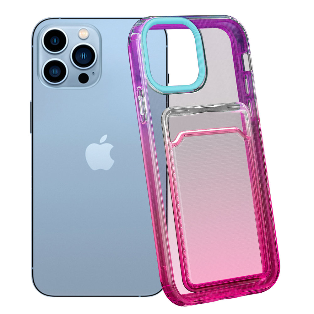 ShieldCase® ShieldCase iPhone 13 Pro Max Hülle bunter Kartenhalter (Türkis/Pink) ShieldCase® ShieldCase iPhone 13 Pro Max Hülle bunter Kartenhalter (Türkis/Pink)