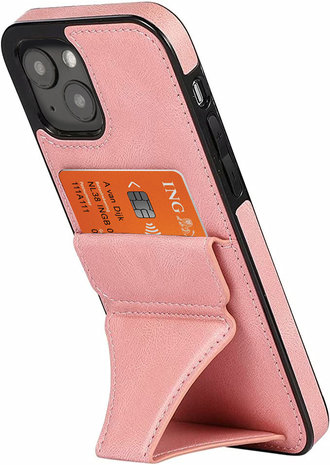 ShieldCase® ShieldCase iPhone 13 Mini-Lederhülle mit Ständer und Kartenhalter (Rosa) ShieldCase® ShieldCase iPhone 13 Mini-Lederhülle mit Ständer und Kartenhalter (Rosa)