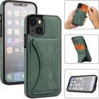 ShieldCase® ShieldCase iPhone 13 Mini Lederhülle mit Ständer und Kartenhalter (Grün)