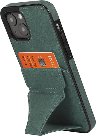ShieldCase® ShieldCase iPhone 13 Mini Lederhülle mit Ständer und Kartenhalter (Grün) ShieldCase® ShieldCase iPhone 13 Mini Lederhülle mit Ständer und Kartenhalter (Grün)