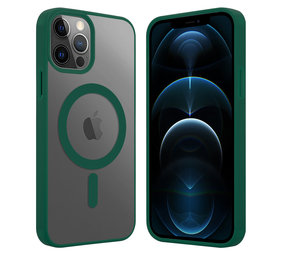 ShieldCase® iPhone 12 Pro Max Magsafe Hülle Transparenter farbiger Rand (Grün)