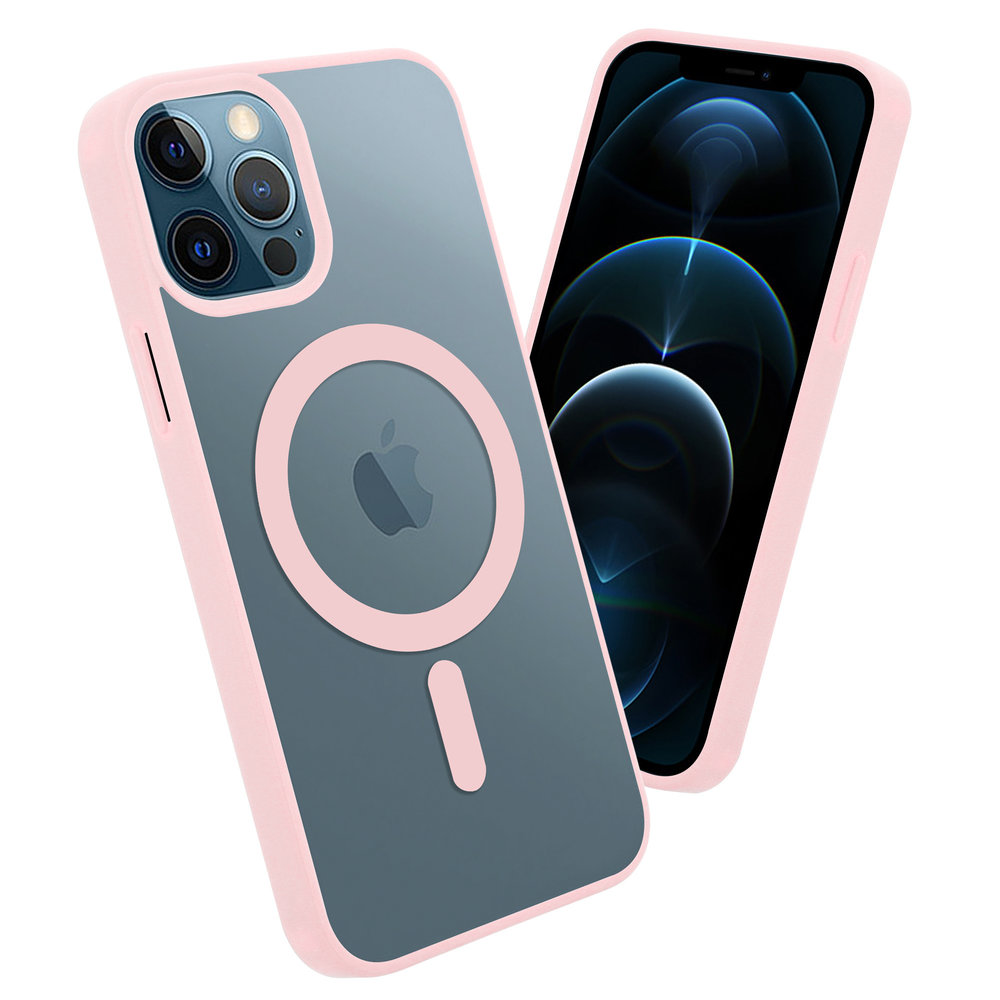 ShieldCase® ShieldCase iPhone 12 Magsafe Hülle Transparenter farbiger Rand (Rosa)