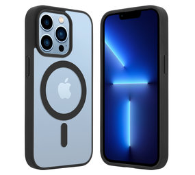 ShieldCase® iPhone 13 Pro Magsafe Hülle Transparenter farbiger Rand (Schwarz)