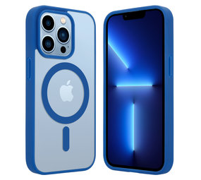 ShieldCase® iPhone 13 Pro Magsafe Hülle Transparenter farbiger Rand (Blau)