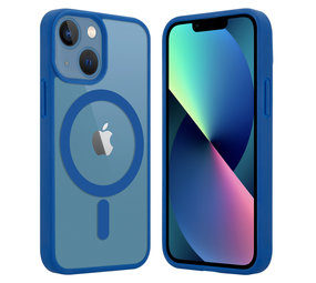 ShieldCase® iPhone 13 Mini Magsafe Hülle Transparenter farbiger Rand (Blau)