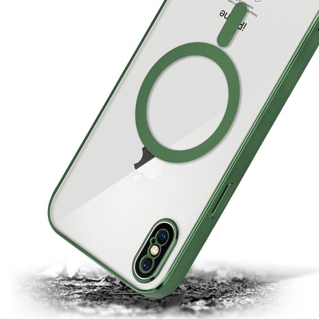 ShieldCase® ShieldCase iPhone X Hülle Transparent Magsafe Metallbeschichtung (Dunkelgrün)